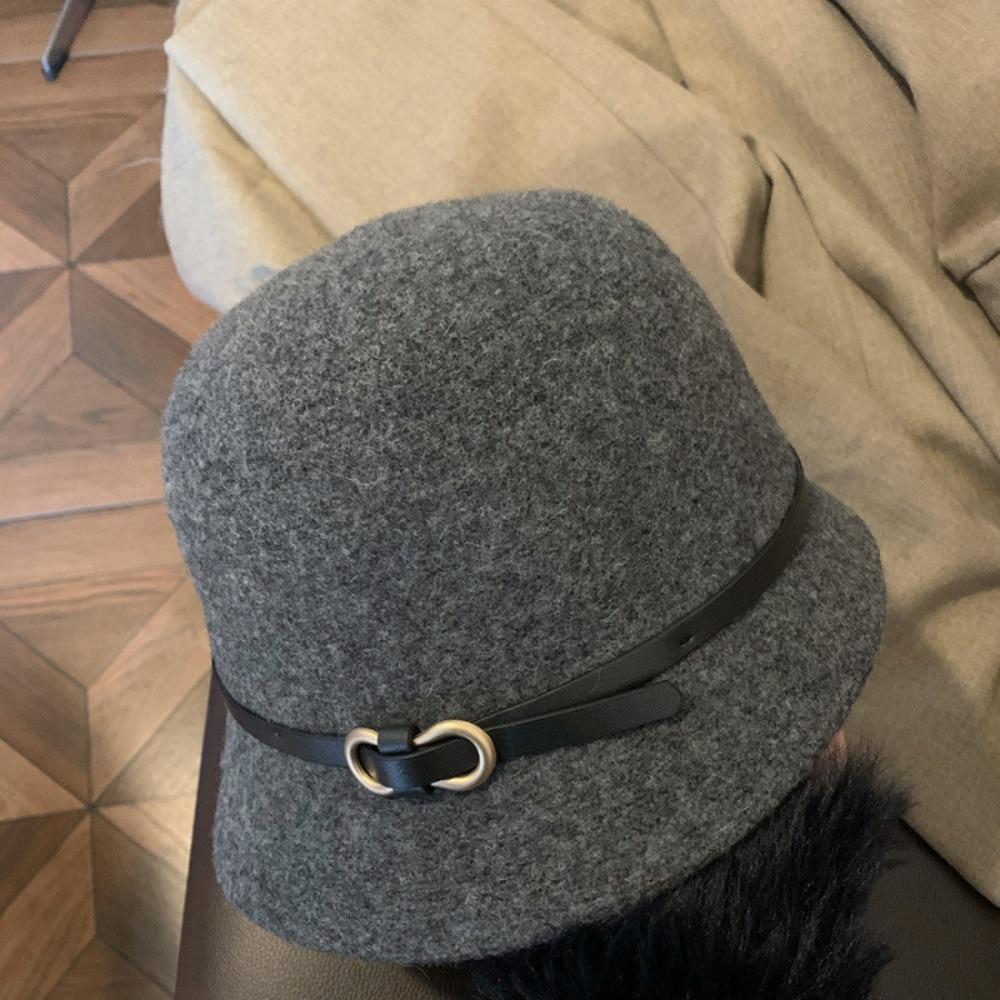 Woolen Wool Fisherman Hat Pure Color Basin Hat Casual Women's Formal hat  Autumn