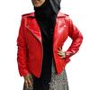 Noora Genuine Lambskin Red Leather Jacket | Stylish Biker Slim fit Leather Jacket | Warm Winter Jacket for Women