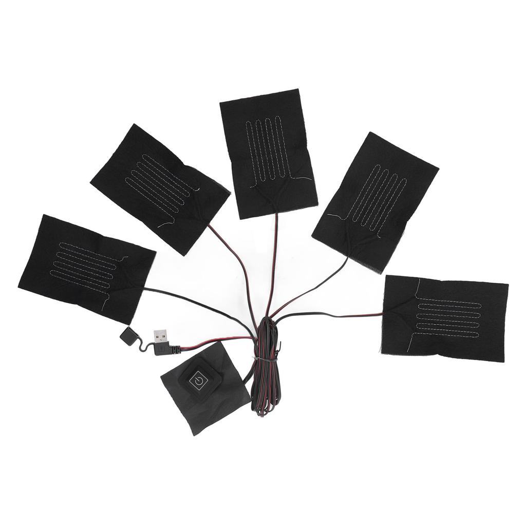 5 in 1 Elektrische Weste Stoff Heizkissen 3 Gänge Temperatur einstellbar USB Heizkissen Wasserdichtes Verbundfaser Heizkissen