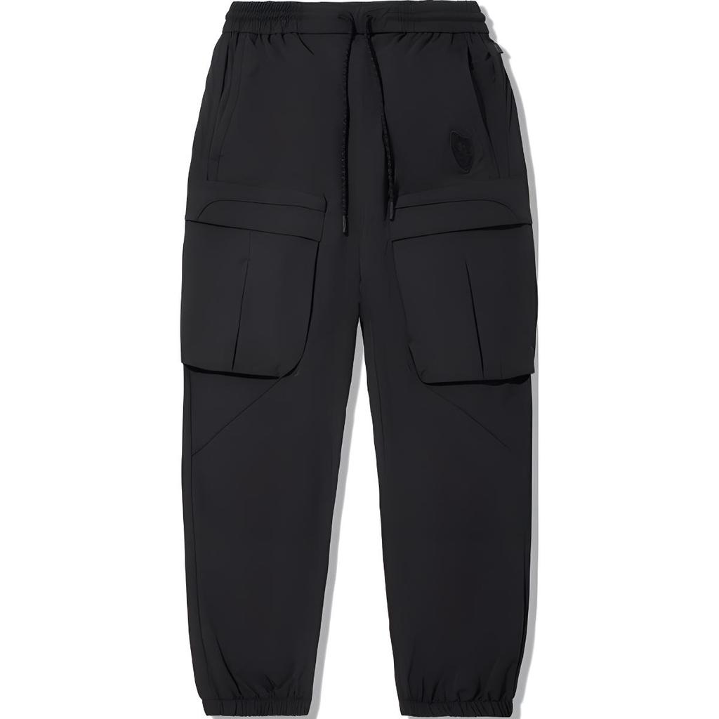 Li Ning X Jackie Chan Collaboration Kung Fu Series Casual Simple Solid Color Tapered Loose Knit Sports Pants Men Pants Black AYKV395-2