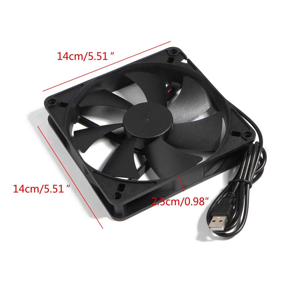 140mm DC5V USB Connector CPU Cooler Radiator 14cm 140x140x25mm Computer PC Case Cooling Fans