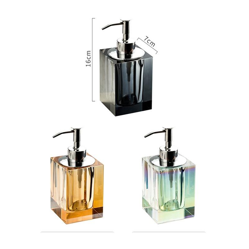 Luxury Crystal Glass Soap Dispenser Bottle Bathroom Shampoo Refill Bottle Hotel Toothpick Holder Soap Dish Pump Lotion Bottle