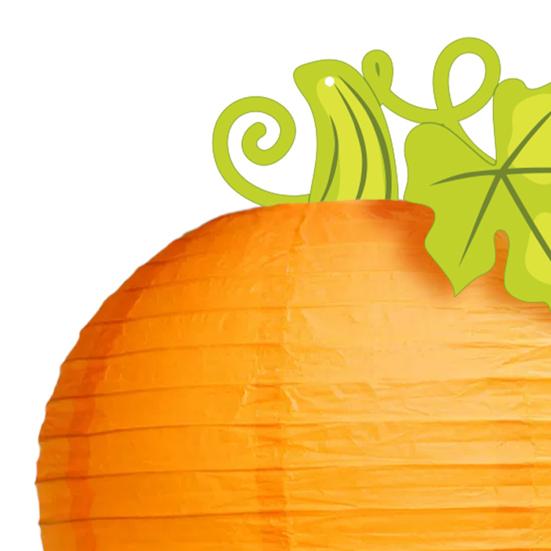 Halloween Pumpkin Lantern Hanging Orange Pumpkin Paper Round Lantern for Harvest Fall