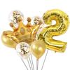 Children's First Birthday Number Balloon Set, Gold Crown Foil Balloons, Fun Party Decorations