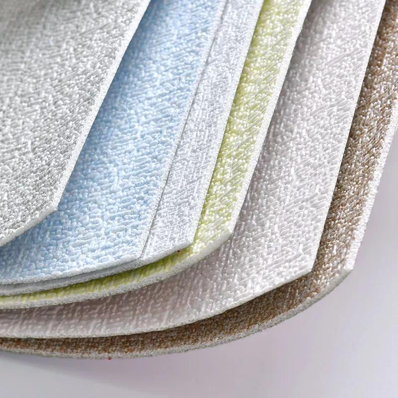 50cm*5m 3D Self-adhesive Thicken Waterproof Wallpaper Linen Textured Pure Color Home Decorative Refurbished Sticker