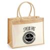Beach Bag - PLANETEE - Jute with Rallye J'peux Pas Pocket - Cotton - Multicolored - 43x33 Cm