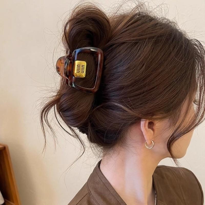 Leopardenmuster Haarklammern Clips Krabbenklemmen Frauen Mädchen Mittel Geometrisch Quadratischer Pferdeschwanzhalter Haarspangen Haarschmuck