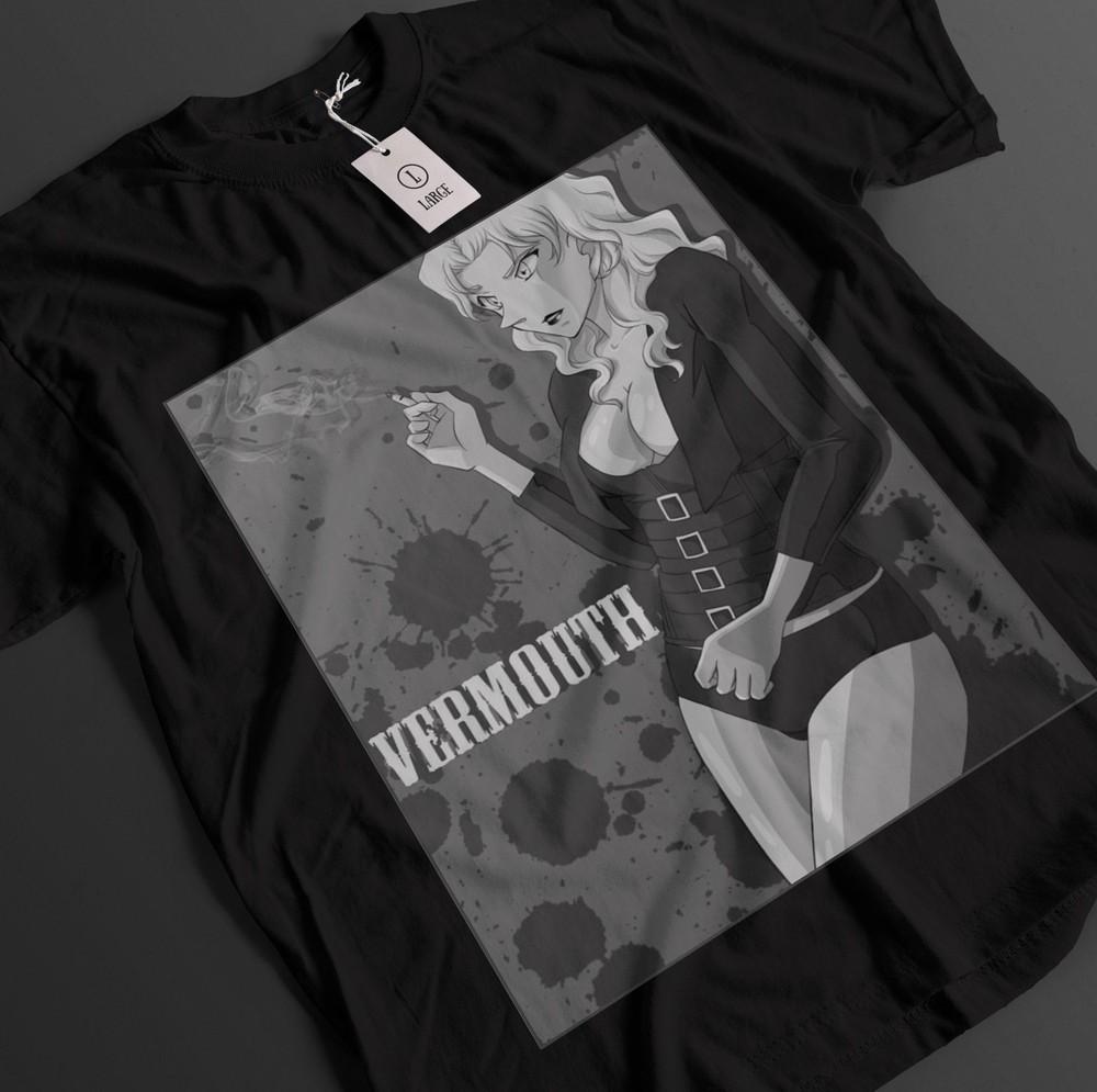 

Detective Conan Shirt Case Closed Tshirt Vermouth T-Shirt Gin Akai Ran Anime Tee XL