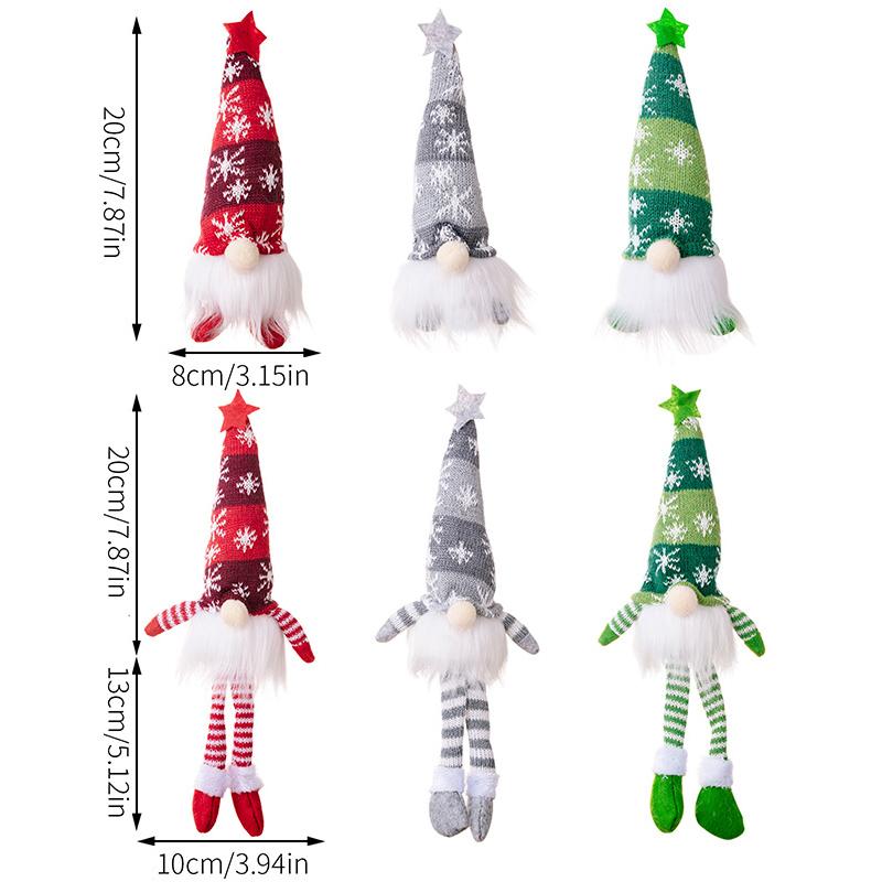 2025 Christmas Faceless Doll Gnome Ornaments Led Light Plush Knitting Crafts Tree Pendant Christmas Decorations For Kids Gift