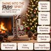 Xmas Gift for Family Christmas Wooden Ornaments, Santa Snowman Figurine with Moving Festive Fireplace Ornaments Swing, Rustic Holiday Tabletop