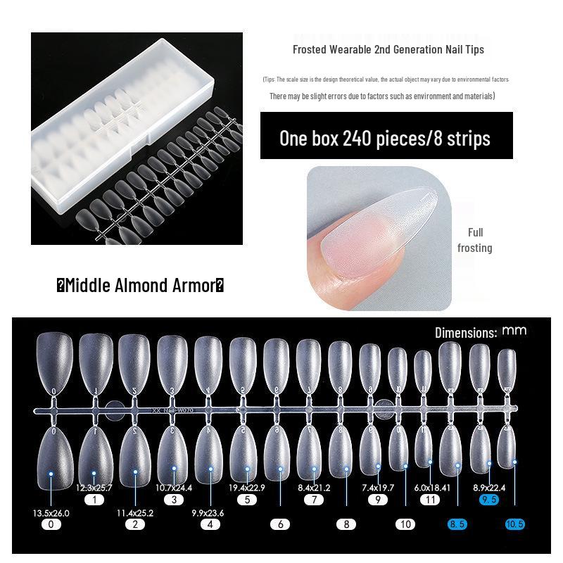 Ultra-Thin Seamless Matte False Nails - Full/Half Cover Extensions, 240 Tips