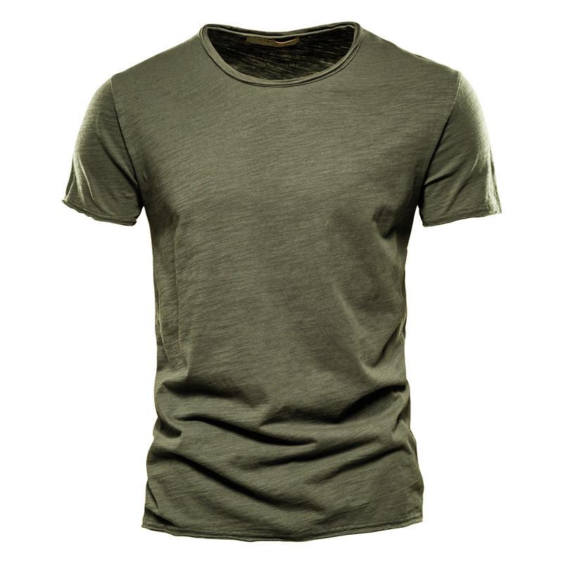 Sommer Herren Uni Bambus Baumwolle V-Ausschnitt T-Shirt - Heißverkaufender Europäischer & Amerikanischer Stil