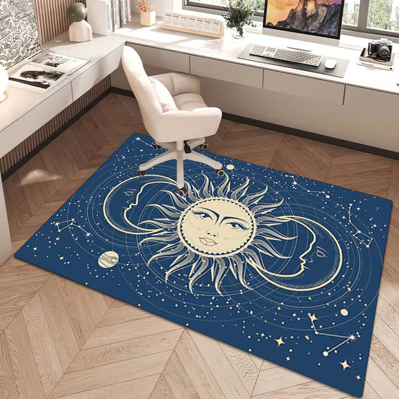 1Pc Sun and Moon Print Rug - Home Decoration Carpet For Living Room Bedroom Flooring Computer Chair Area Rug