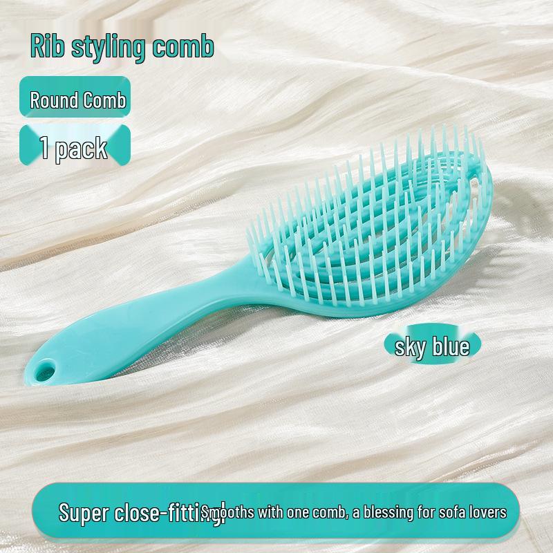 Cross-border Hot Item: Portable 2-in-1 Hollowed-Out Massage Comb - Wet/Dry Wide-Tooth Styling Comb for Women