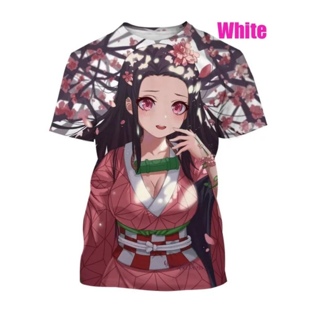 Japonský Kreslený 3D Potlačené Tričko Anime Demon Slayer Unisex Krátky Rukáv Ležérne Roztomilé Tričko Top