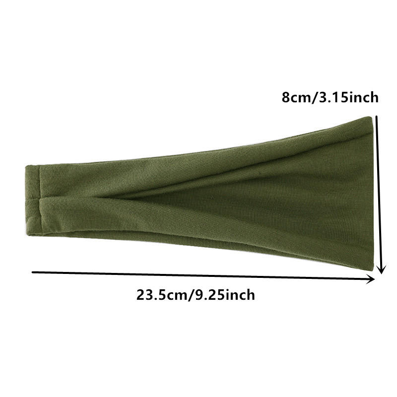 Women Solid Color Elastic Hair Bands,Stretchy Wide Sports Headband Sweat-Wicking Yoga Headband & Fashion Hair Wrap for Workout