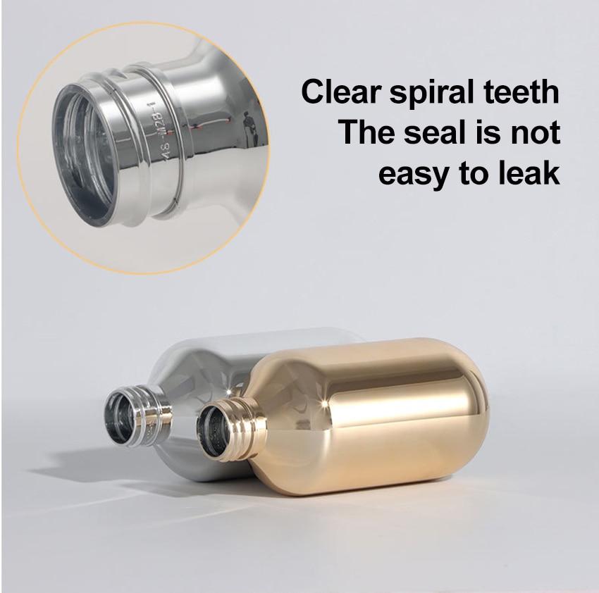 Electroplating Shampoo Bottle PET Press Type Lotion Empty Bottle Bathroom Shower Gel Large-Capacity Soap Dispenser