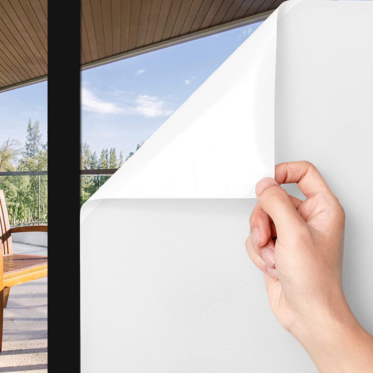 

Window Privacy Film Frosted Glass Window Clings for Privacy Non-Adhesive Anti UV Static Cling for Home Shower and Office White 30cmx100 cm
