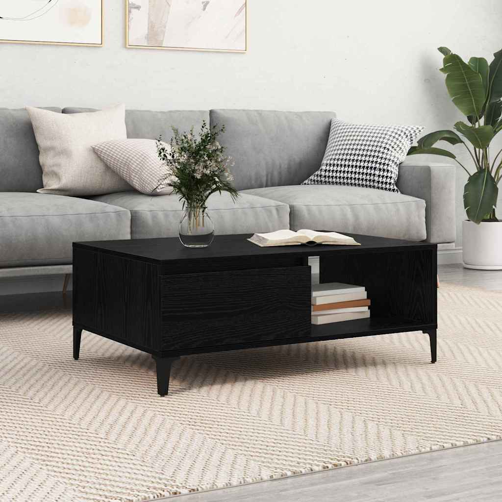 Coffee Table Black Oak Look 90 x 60 x 35 cm Engineered Wood