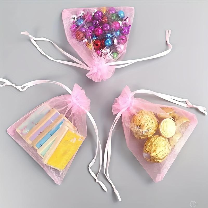 50pcs Elegant & Versatile Organza Drawstring Bags for Jewelry, Candies & Gifts - Perfect for Any Special Occasion