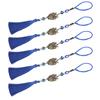 5 Pcs Owl Blue Eye Pendant Delicate Bronze Owl Blue Evil Eye Ornament Home Office Car Decorations