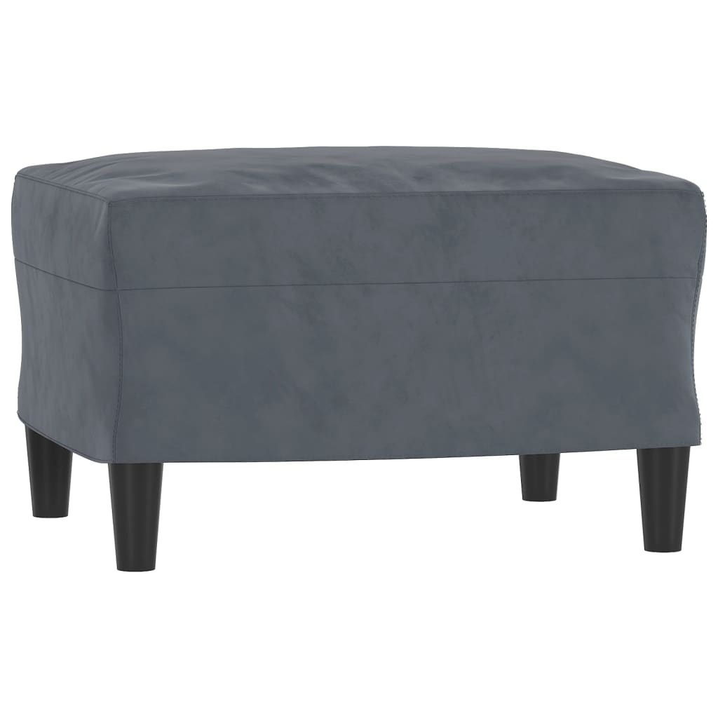 Vidaxl 3-Osobowa Sofa Z Podnóżkiem, Ciemnoszary, 180 Cm, Aksamit