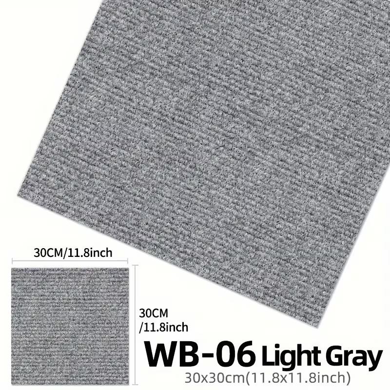 Square Self-Adhesive Carpet Tiles for Office and Home, Non-Slip Foam Backed Polyester Carpet, Solid Color Pattern , Office and Porch Decoration