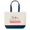 Sac Shopping - PLANETEE - Nadia En Vacances - Fond Bleu - Coton 40 X 45 Cm - Fabriqué En France
