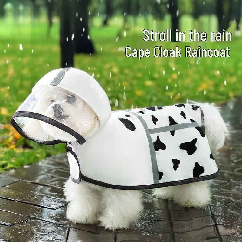 Cartoon Waterproof Full Coverage Raincoat for Small & Medium Dogs - Four-Legged Poncho for Rainy Day Outdoor Use