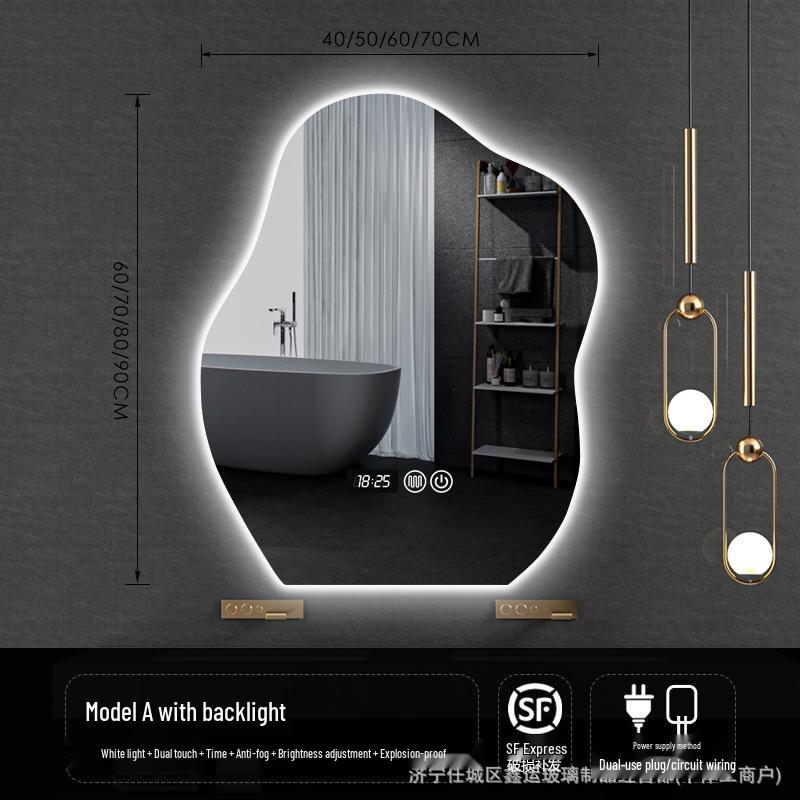 Irregular Shape LED Vanity Mirror: Wall-Mounted, Luminous, Smart Cloud Bedroom Makeup Mirror with Lights