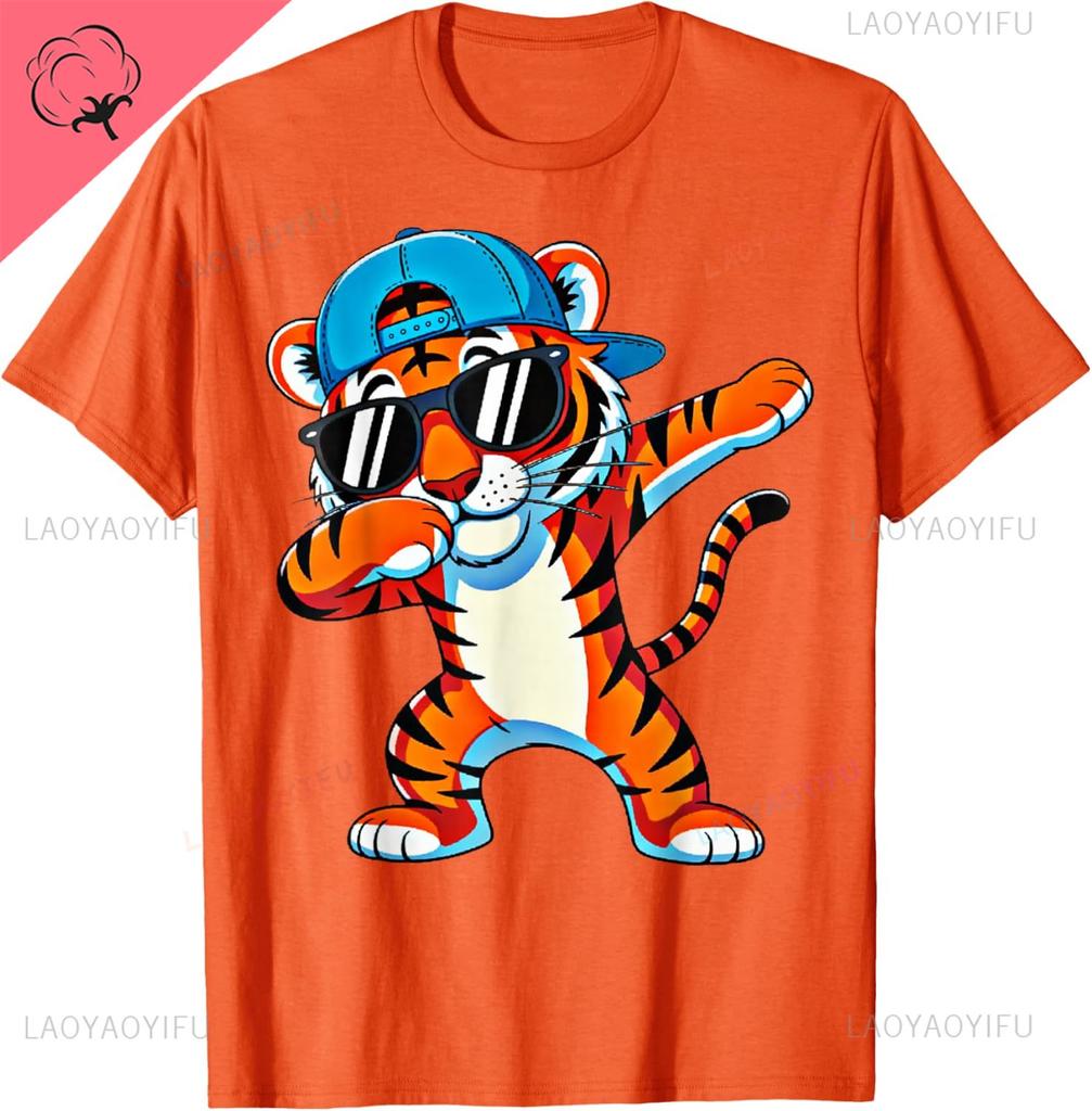 Cute Dabbing Tiger Kids Men Toddler Boys Animal Wildcats TShirt Breathable and Comfortable Summer Cotton Tops Camiseta