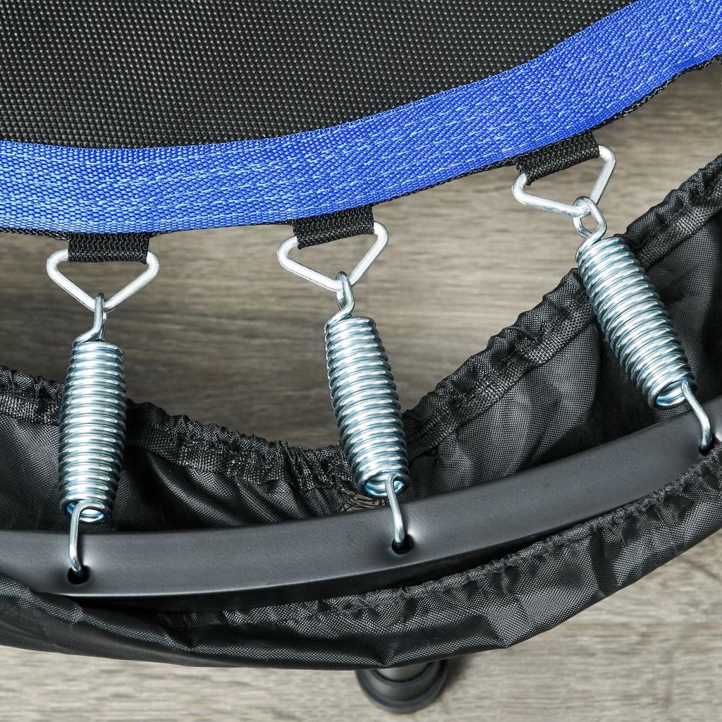 40 Zoll faltbares Mini-Fitness-Trampolin, mit verstellbarem Schaumstoffgriff, Blau