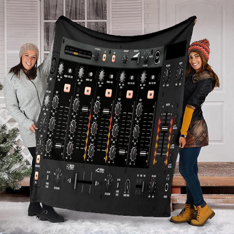 Dj Turntable Blanket Soft Comfortable All Seasons Perfect Sofa Office Naps Trips Birthday Gift Christmas Present