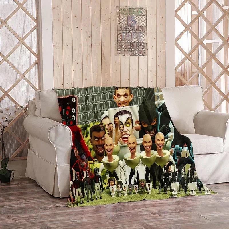 

Skibidi Toilet Cartoon Printing Blanket Speaker Man Tv Man Warm blanket Flange Blanket Picnic Blanket For Beds Gift 100x125cm