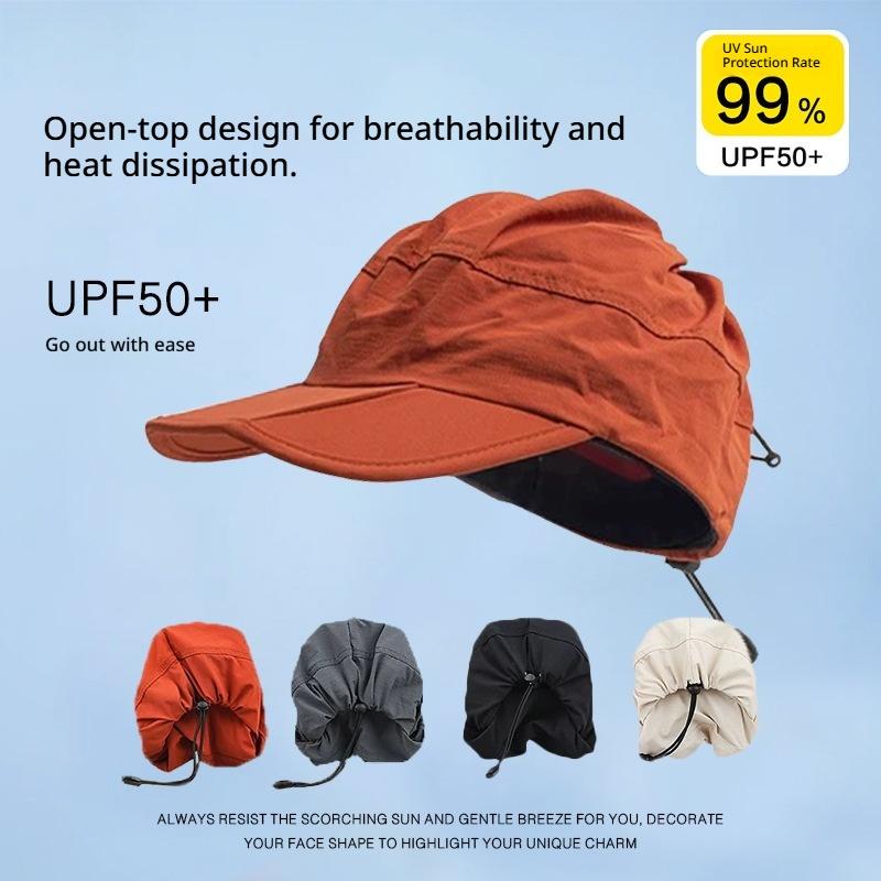 Unisex Adjustable Drawstring Baseball Cap Quick Dry Foldable Breathable Summer Sun Protection Hat for Men Women