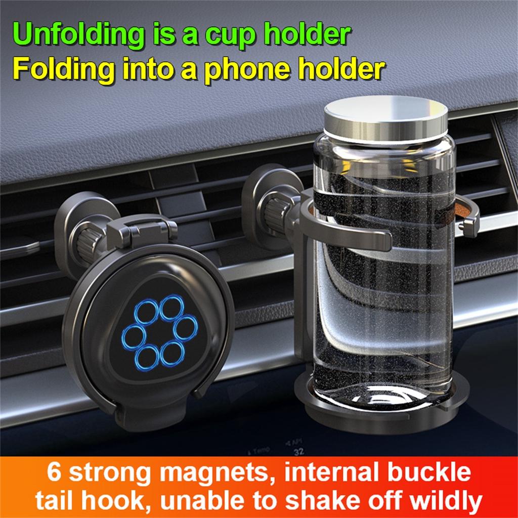 Auto Lüftungsschlitz Becherhalter Multifunktionaler Wasserflaschen- und Kaffeetassenhalter mit Handyhalterung Lüftungsschlitz Getränkehalter für Auto Passend für Flaschen und Dosen