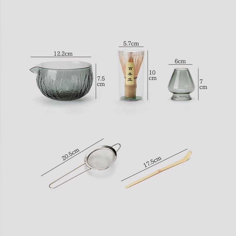 Japanisches Bambusgrünfaden Matcha-Schalen-Set, Baibenli + Teepulversieb, Etc., Vollständig Entriegelte Exquisite Teezeremonie
