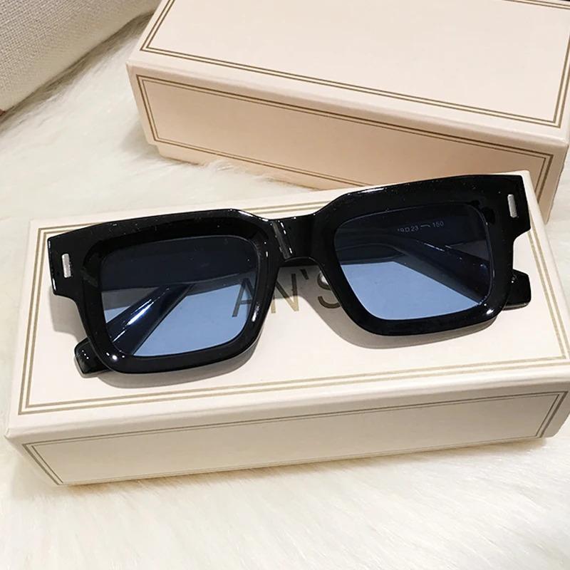 Retro Rectangular Framed Men's Sunglasses, Women's Goggles Sunglasses, Fashionable and Versatile Sun Visor Items.