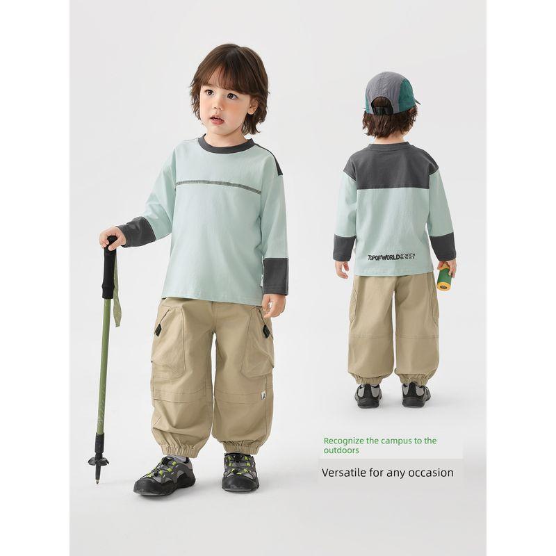 Boys' Woven Long Pants, Children's Casual Style Spring and Autumn Pants, 2026 New Children's Clothing, Baby Jogger Pants