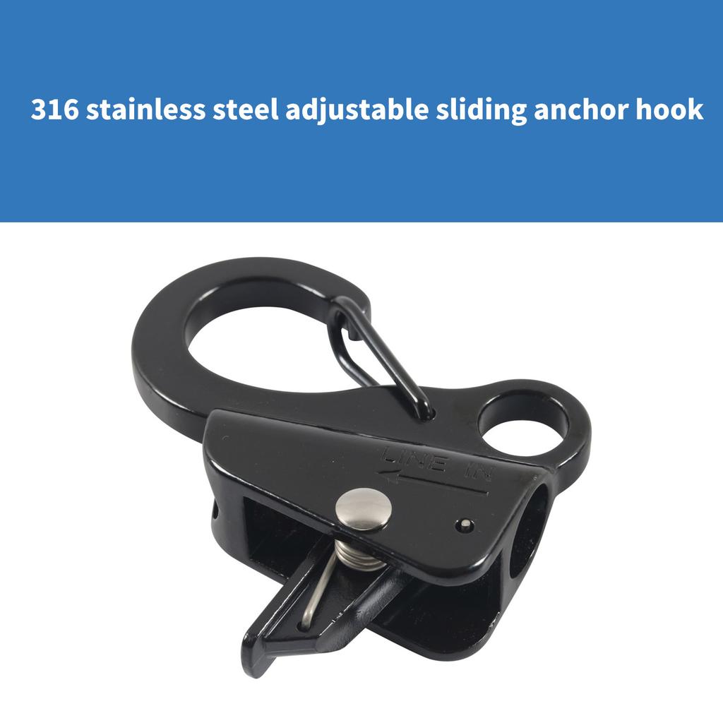 Boat Accessory 316 Stainless Steel Sliding Hook High Strength Marine Hook Simple Installation for Fast Rope Attachment