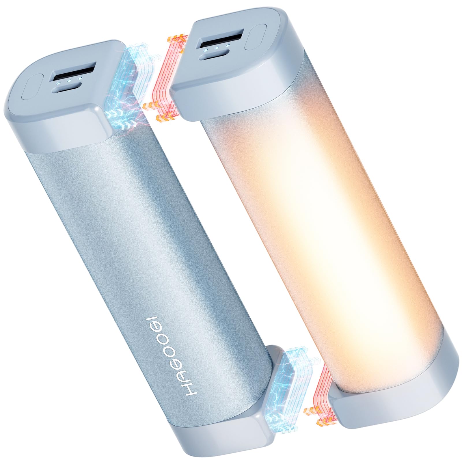 

HAGOOGI Rechargeable Hand Full Rapid 3 Temperature Portable Large 14 Hours of Continuous Fast Perfect for Business and School Warmer, 360° Heating, синий