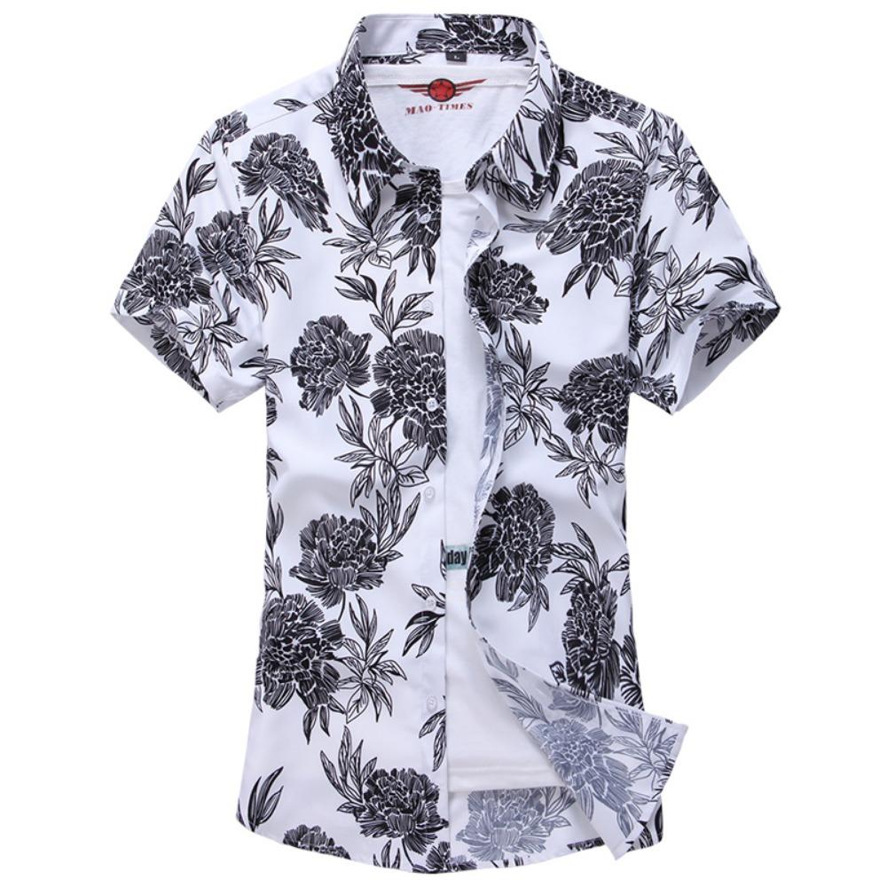 2026 Sommer Herren bedrucktes kurzärmeliges Rosenhemd, Urlaubs-Hawaiian