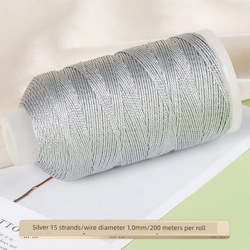 

Золотая нить Волшебная нить Плетеный шнур Ручная работа DIY Ремешок для переноски Браслет Кольцо Ниточный материал 36912 пряди Плетеный шнур Нить Плетеная веревка [Value Volume] 15 Silver Wire