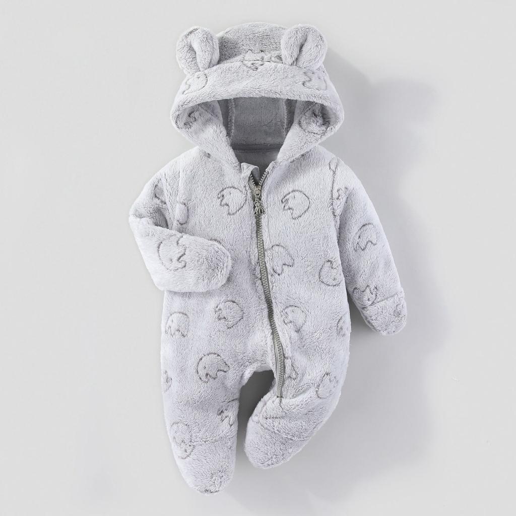 Baby Fall Winter Romper Onesie Newborn Infant Cotton Padded Footie Jumpsuit Long Sleeve