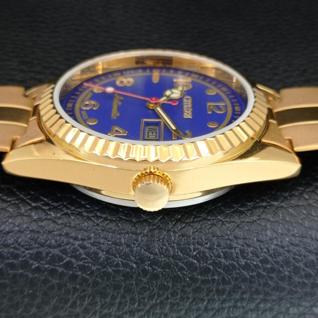 VINTAGE REFURBISHED CITIZEN AUTOMATIC 8200 JAPAN MENS BLUE DIAL WATCH a445304-1