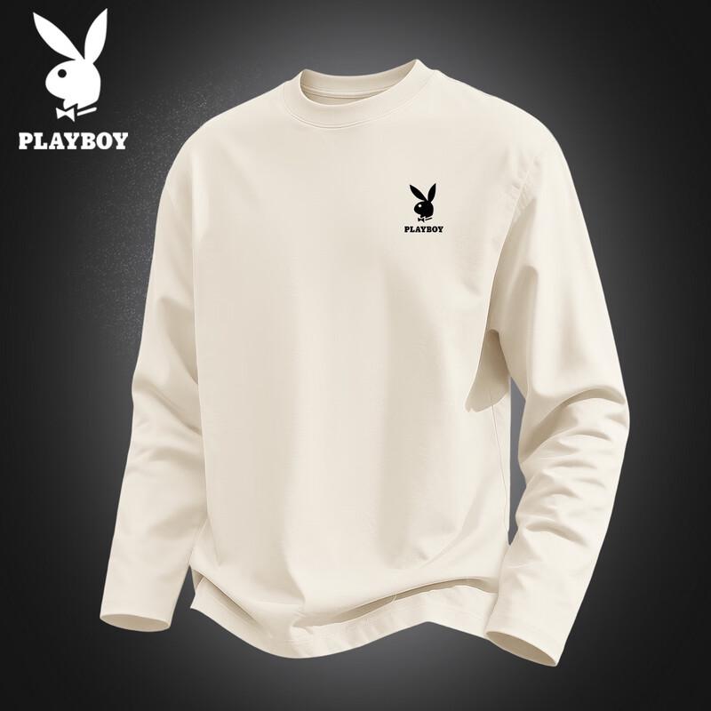 PLAYBOY Men's Pure Cotton Long Sleeve Casual T-Shirt