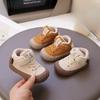 Baby Boys' Fleece-Lined Winter Shoes, Children's Warm Soft-Sole Anti-Slip Infant Footwear, Lightly Insulated Boys' Walking Shoes.