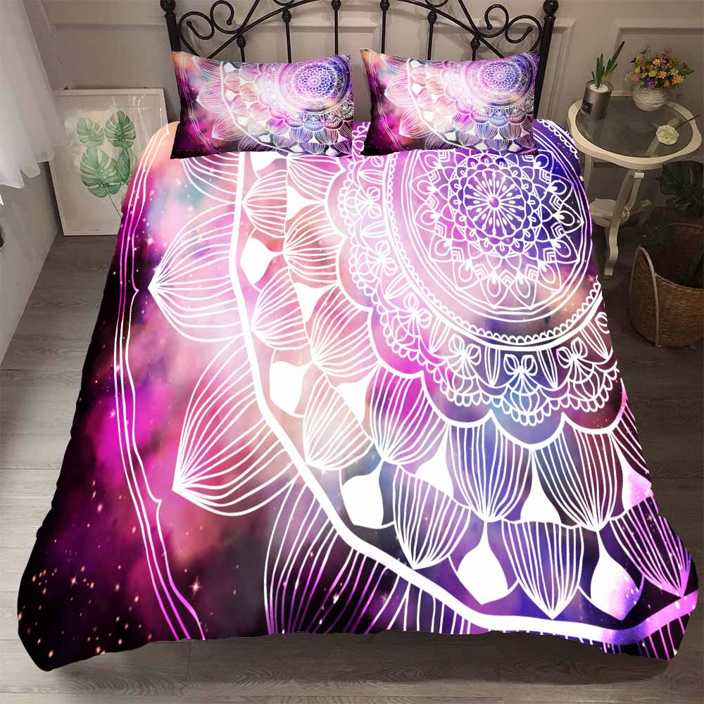 Ložní prádlo US CalifKing Bed In A Bag Ložní souprava Luxusní Queen Size Sady přikrývek Zelené pozadí Sada povlaku na přikrývku Ropa De Cama