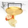 Resin Cat Decorative Tray Figurines, Panda Statue Lucky Cat Dancing Funny Cat Statue for Home, Bedroom, Office Entrance Table Decor and Gadgets