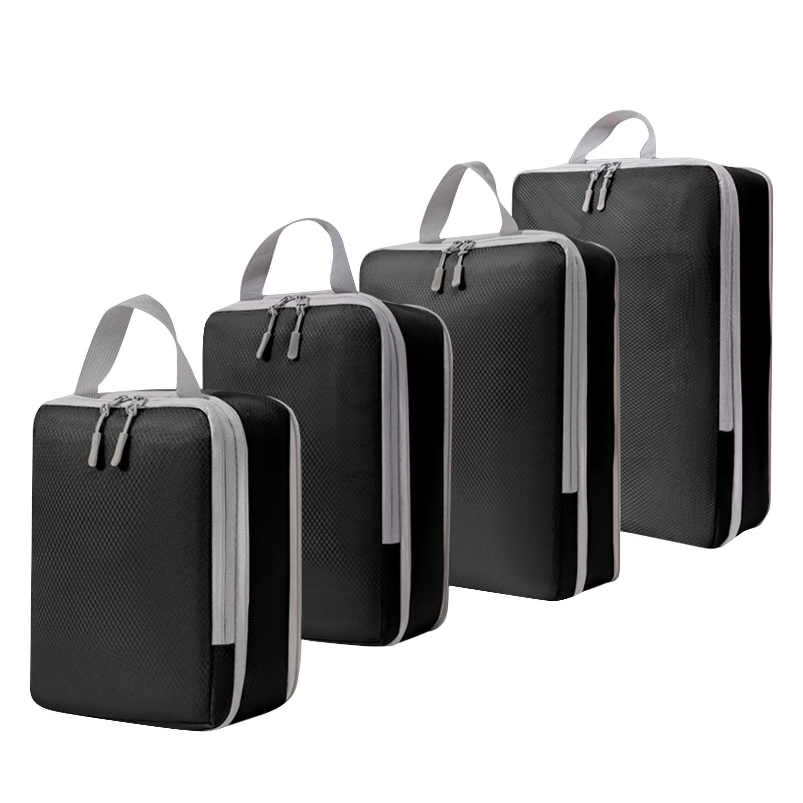 

Compression Packing Cubes For Suitcases Travel 4 Set Expandable Travel Bags Organizer For Luggage One Size чёрный